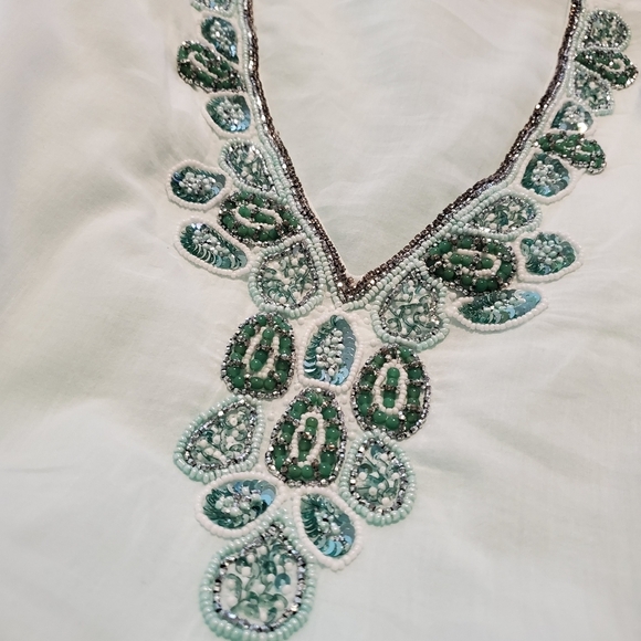 Rhona Sutton Turquoise Ombre Lightweight Beach Coverup Size Medium - Picture 9 of 9